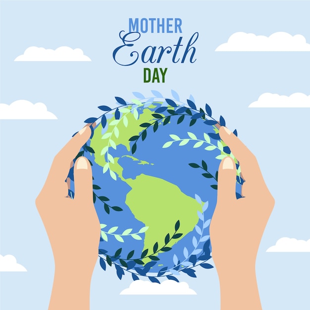 Free vector flat design mother earth day