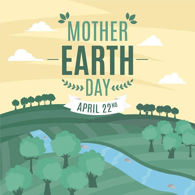 Flat design mother earth day