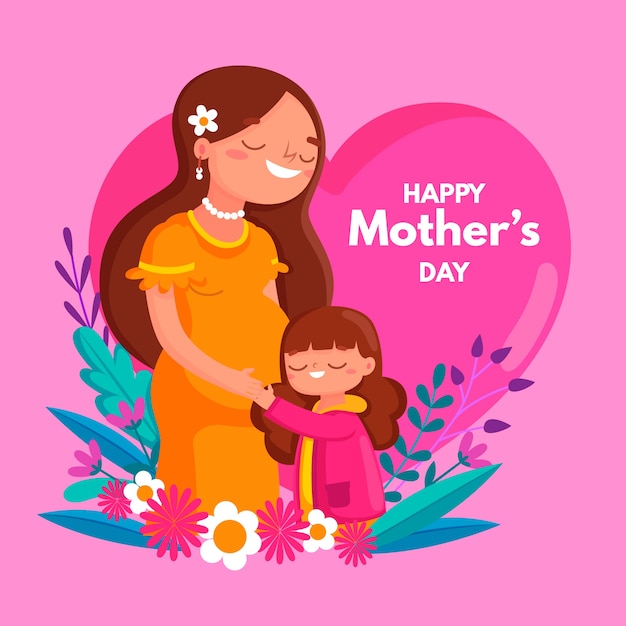 Flat design mother's day event