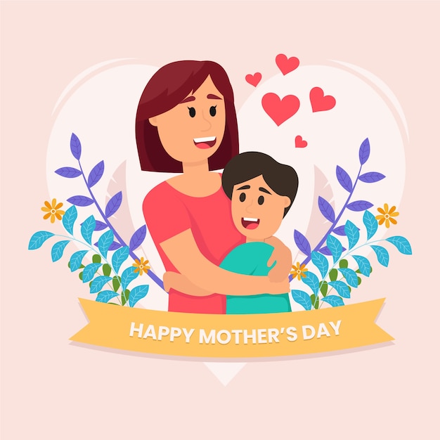 Flat design mother's day illustrated