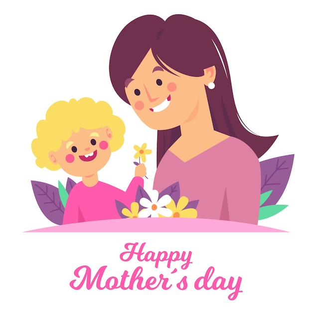 Бесплатное векторное изображение Плоский дизайн день матери
