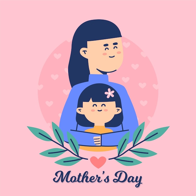 Flat design mothers day concept