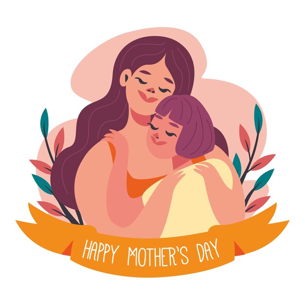 flat design mothers day concept