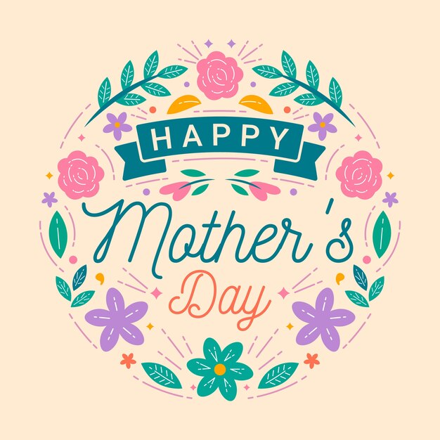 Flat design mothers day theme