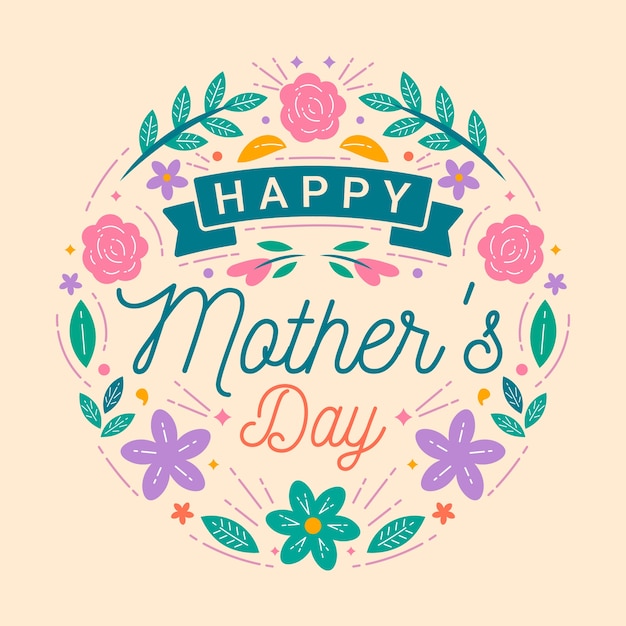 Flat design mothers day theme