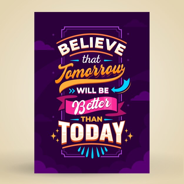 flat design motivational poster template