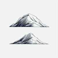 Free vector flat design mountain outline illustration