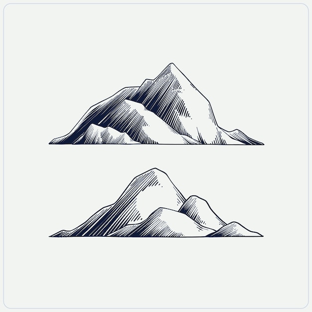 Free vector flat design mountain outline illustration
