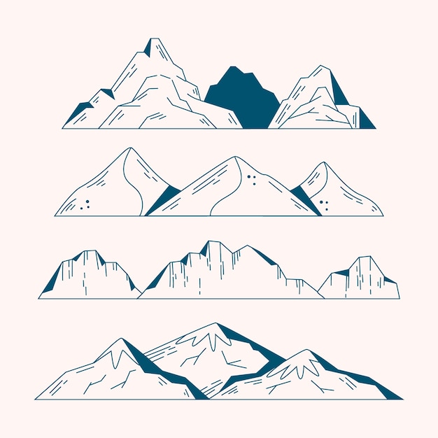 フラットなデザインの山の概要図