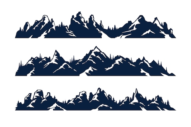 無料ベクター フラットなデザインの山脈のシルエット