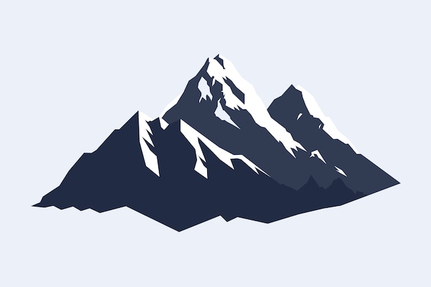 フラットなデザインの山脈のシルエット