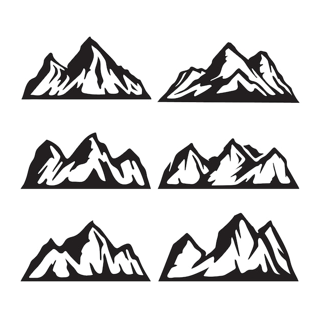 Flat design mountain range silhouette