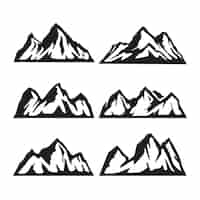 Free vector flat design mountain range silhouette