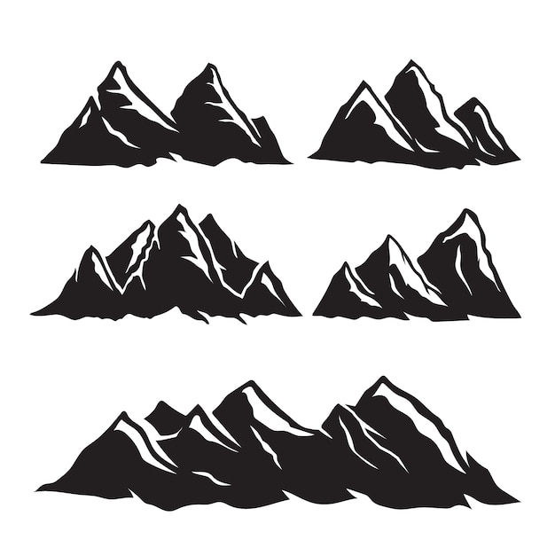 Flat design mountain range silhouette