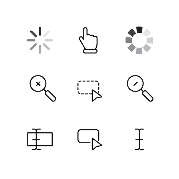 Flat design mouse cursor element set