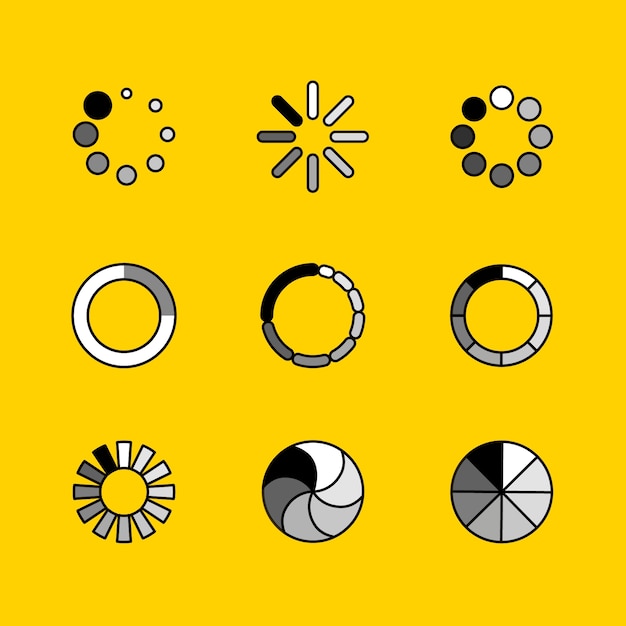 flat design mouse cursor set