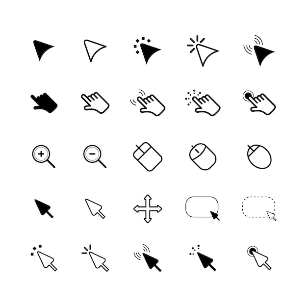 Flat design mouse cursor set