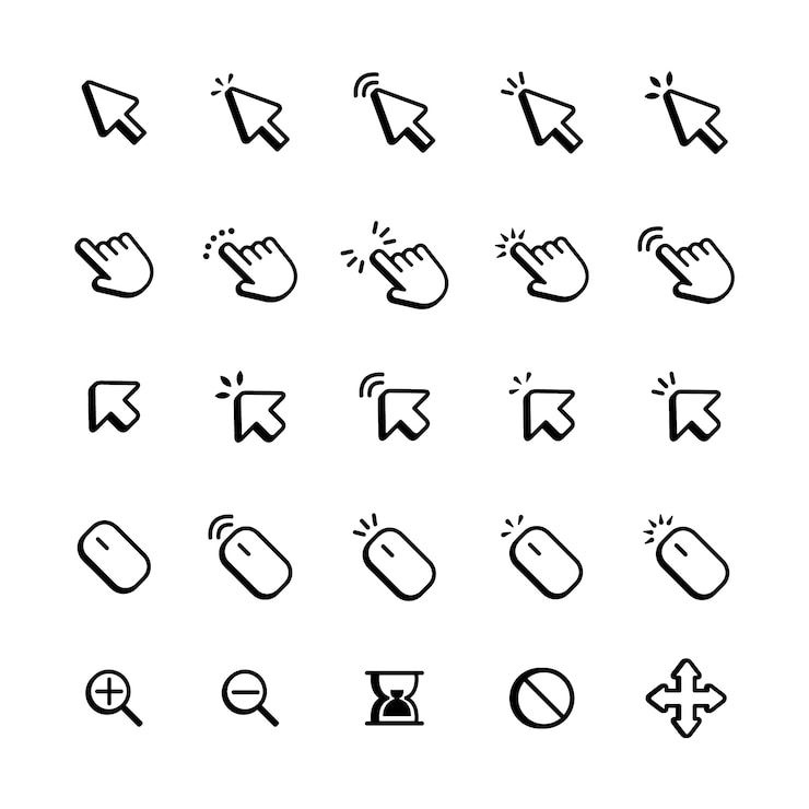 Free Vector flat design mouse cursor set