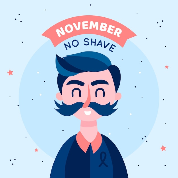 무료 벡터 평면 디자인 movember 더 면도 배경