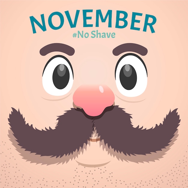 무료 벡터 평면 디자인 movember 더 면도 배경