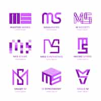 Free vector flat design ms logos set