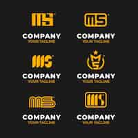 Free vector flat design ms logos set