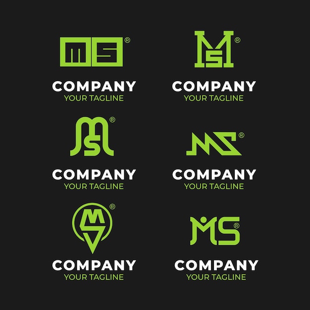 Free vector flat design ms logos set