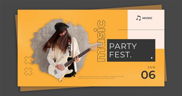 Flat design music festival facebook post