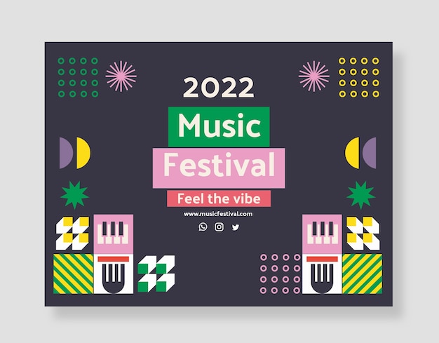 Free vector flat design music festival photocall