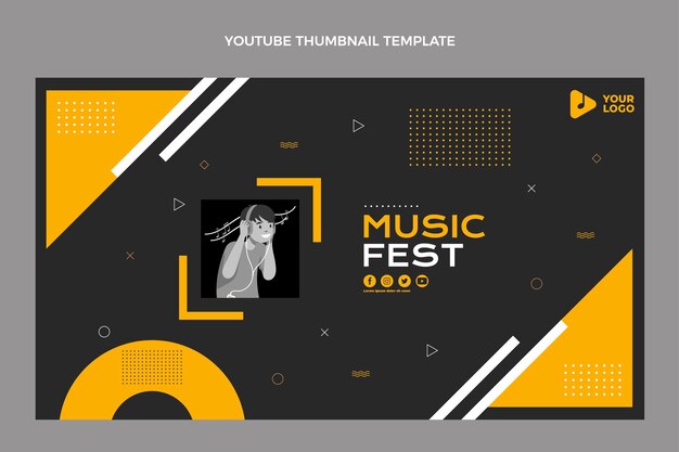 Плоский дизайн музыкальный фестиваль канал YouTube искусство