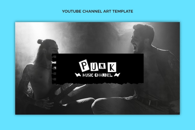 Free vector flat design of music festival youtube channel art