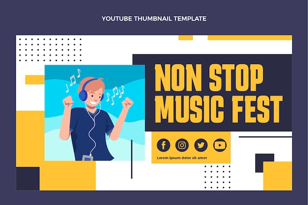 평면 디자인 음악 축제 YouTube 미리보기 이미지