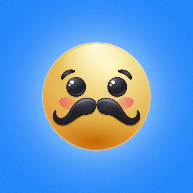 Flat design  mustache emoji illustration