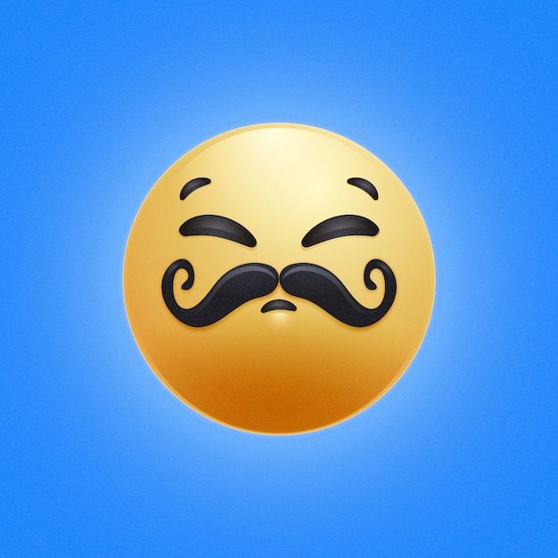 Flat design  mustache emoji illustration