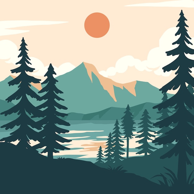 Free vector flat design muted colors illustration