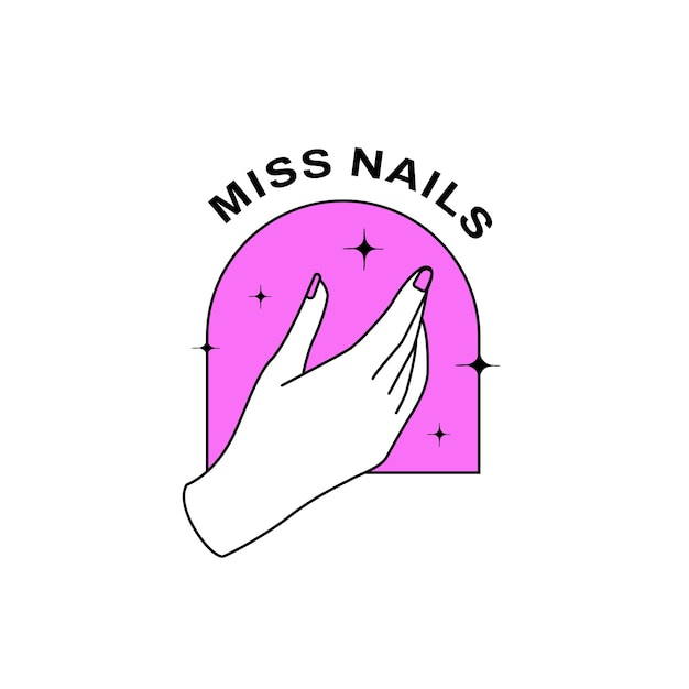 Free vector flat design nail salon logo template