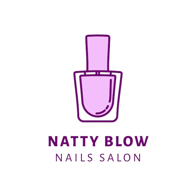 Flat design nail salon logo template