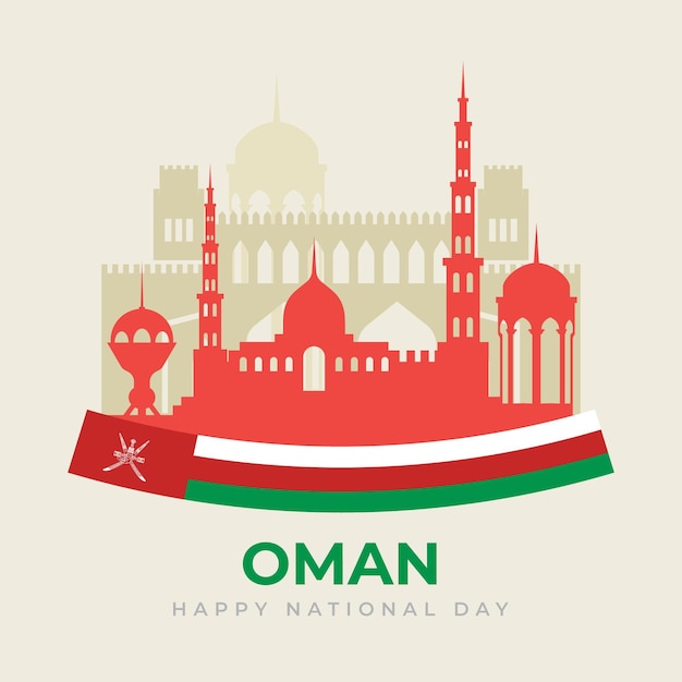 Free vector flat design national day of oman