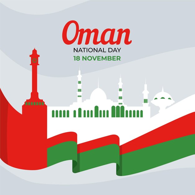 Flat design national day of oman