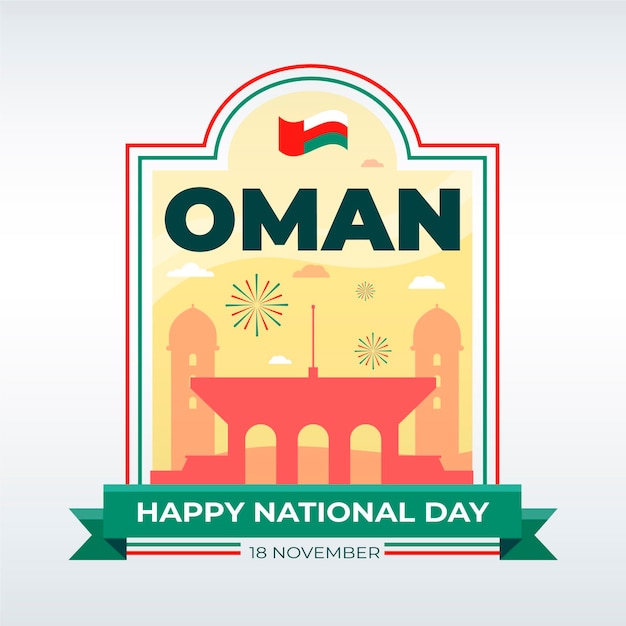 Free vector flat design national day of oman