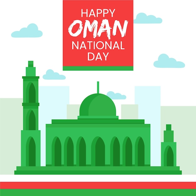 Flat design national day of oman