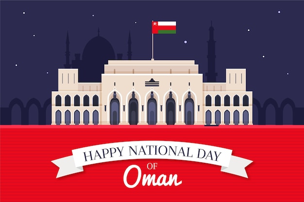 Flat design national day of oman