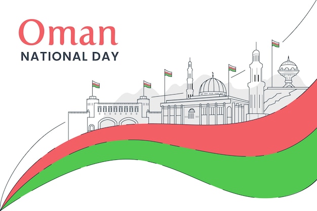 Free vector flat design national day of oman