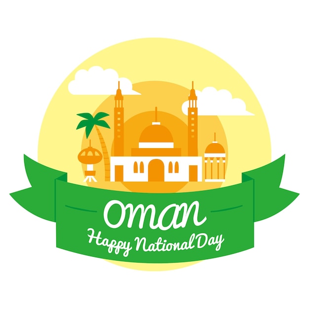 Flat design national day of oman