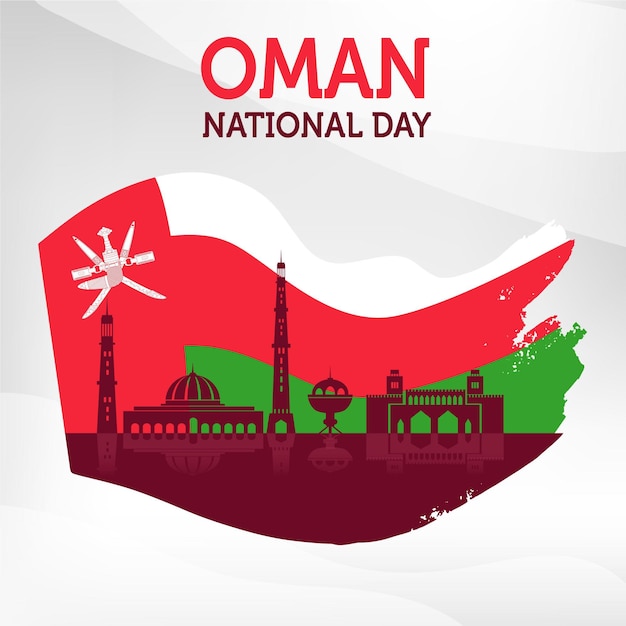 Flat design national day of oman