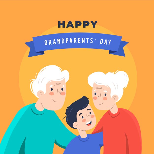 Flat design national grandparents' day background