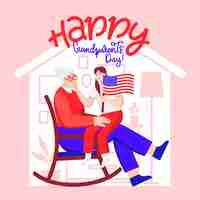 Free vector flat design national grandparents' day usa