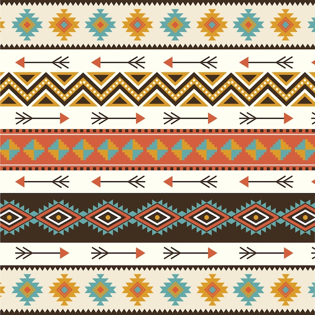 무료 벡터 평면 디자인 아메리카 원주민 패턴