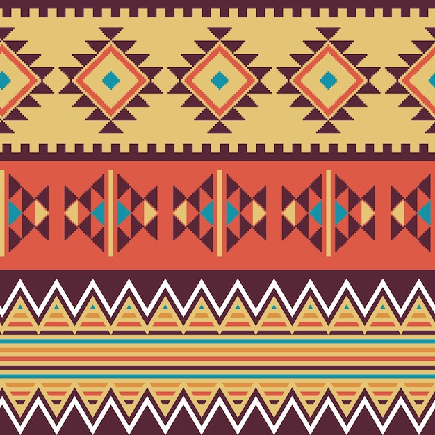 Free vector flat design native american seamless pattern