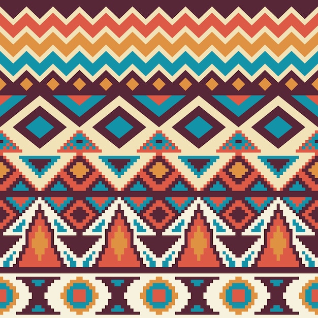 Flat design native american seamless pattern